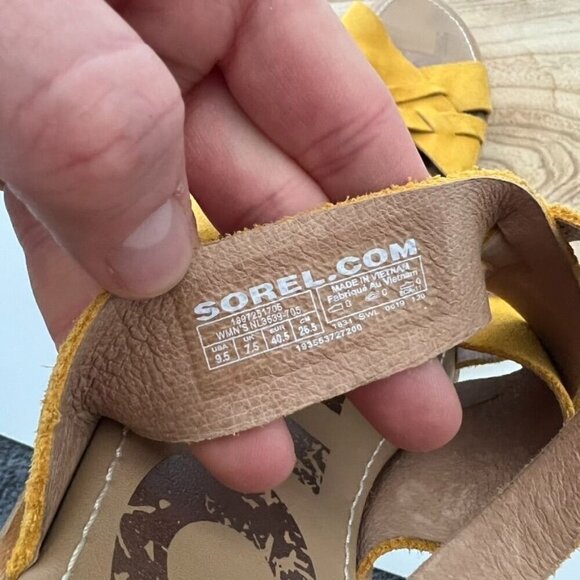 Sorel Yellow Genuine Suede Woven Slide Summer Sandals 9.5 - Picture 7 of 8